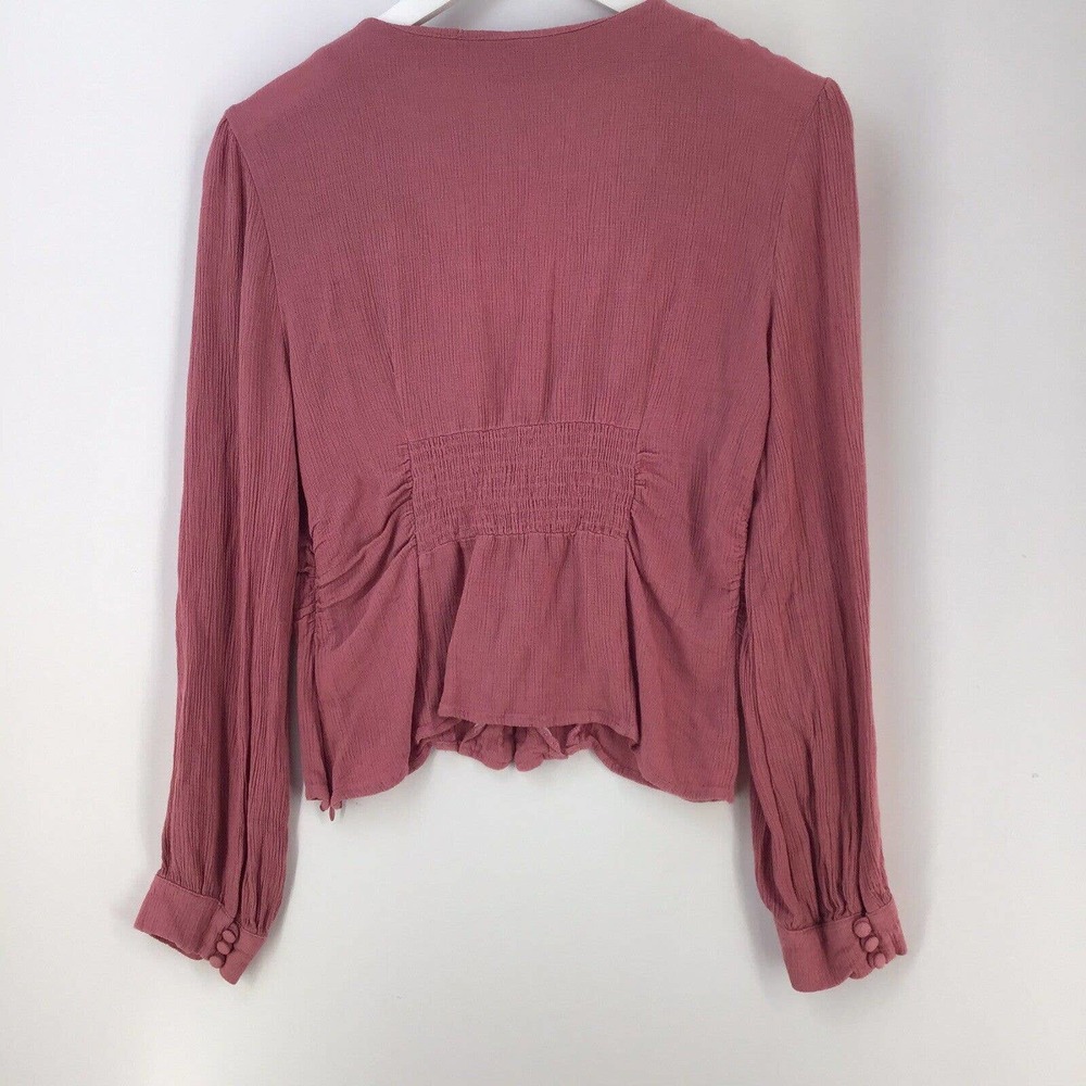 Free People Womens Peasant Top Mauve Pink Size M Cropped Boho - Picture 11 of 16